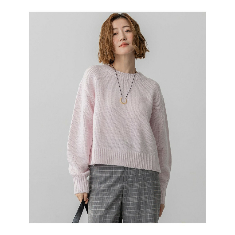 【洗える】ウールカシミヤ パフスリーブ ニット1