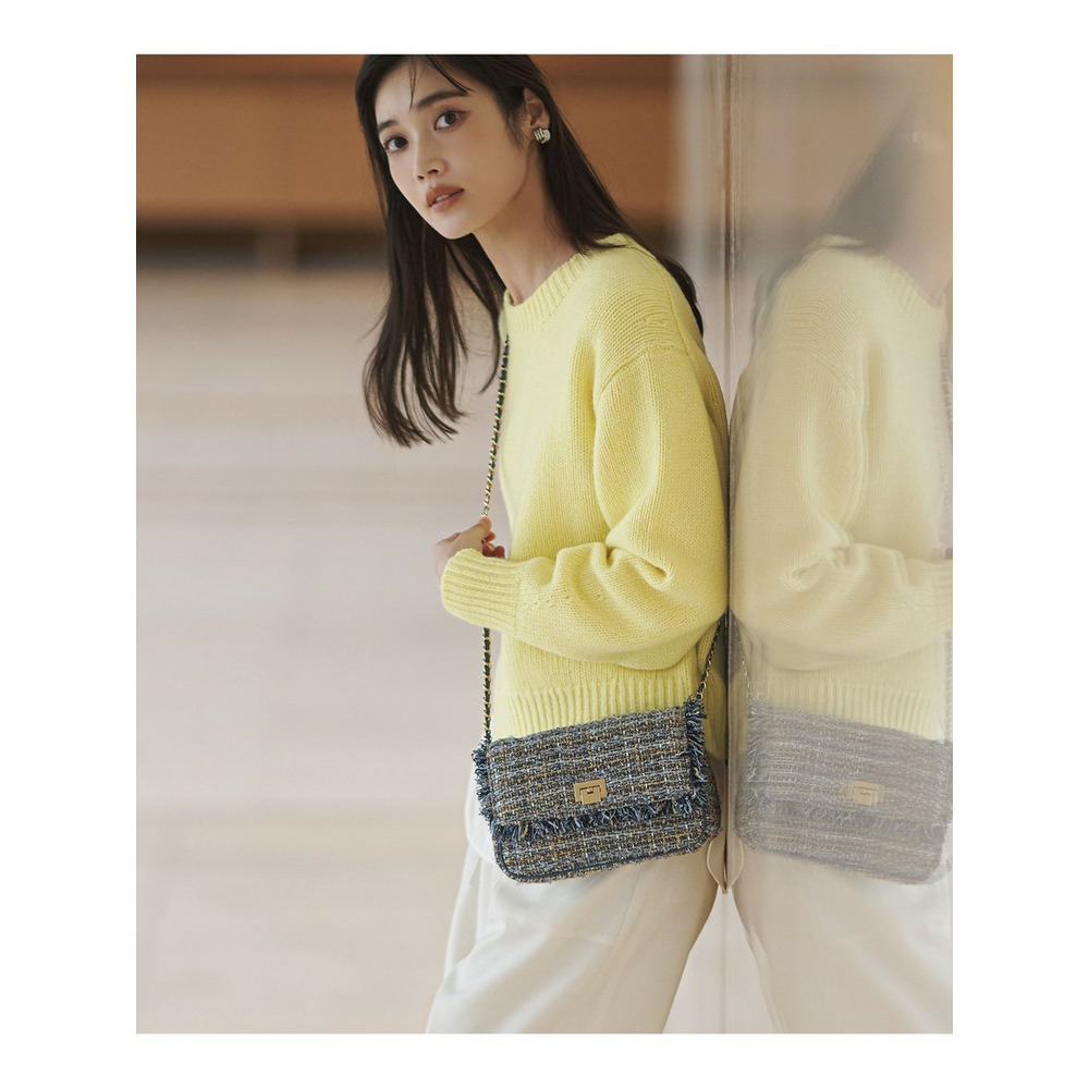 【洗える】ウールカシミヤ パフスリーブ ニット1