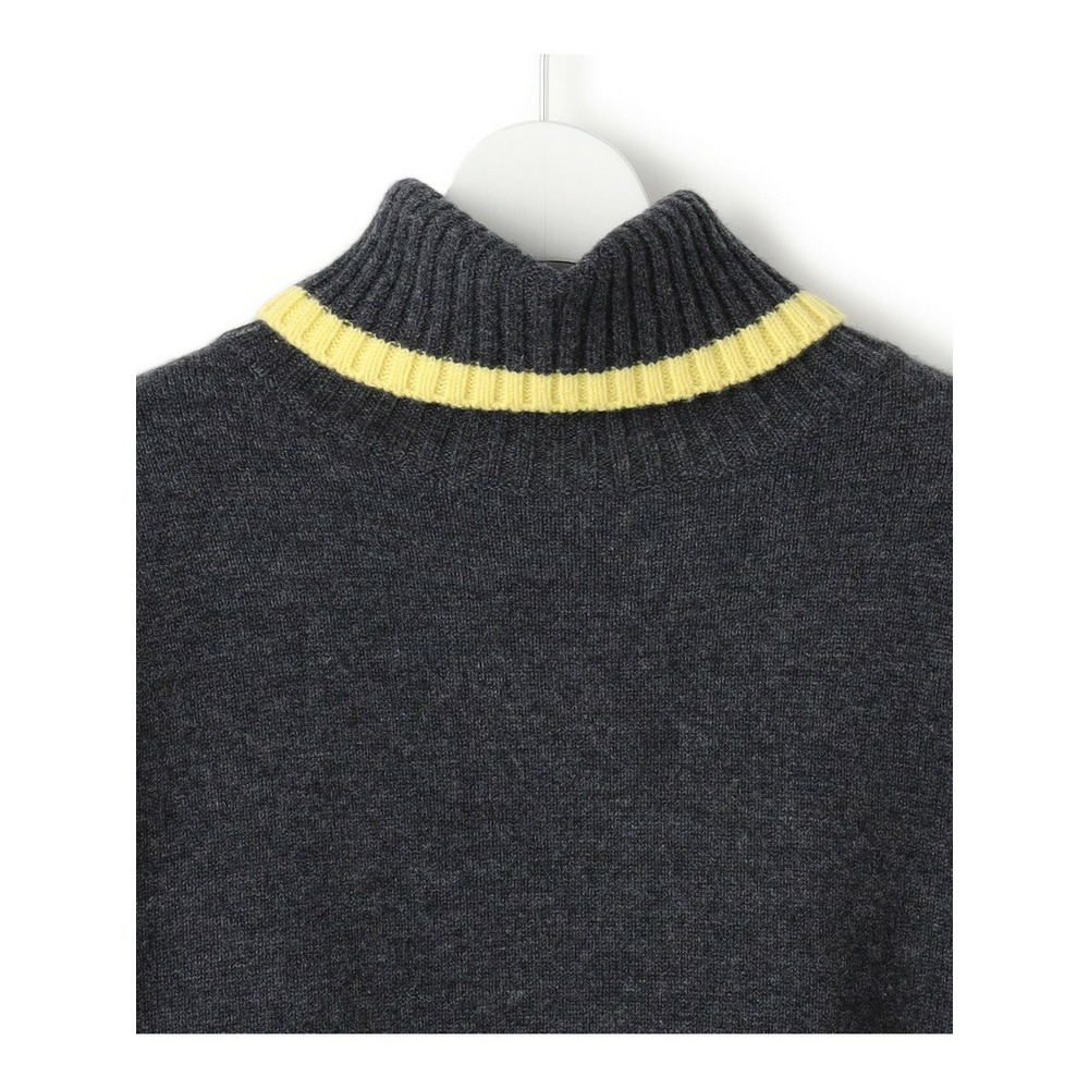 【洗える】ウールカシミヤ コンビカラー オフタートル ニット10
