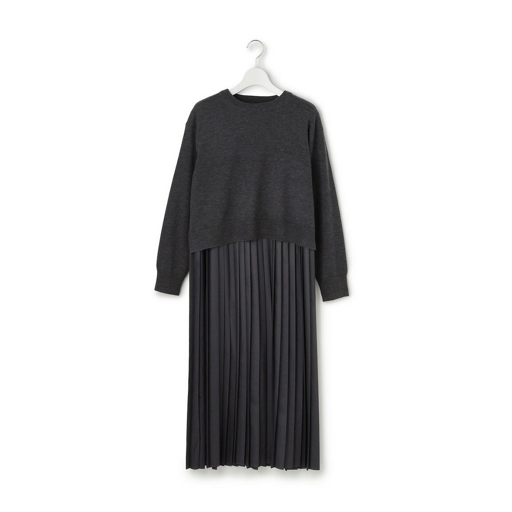 ニットセットアップ プリーツコンビ ワンピース