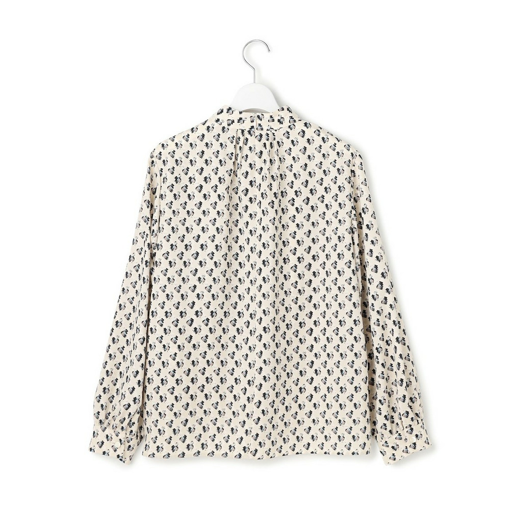 モダンアートプリントギャザーブラウス11