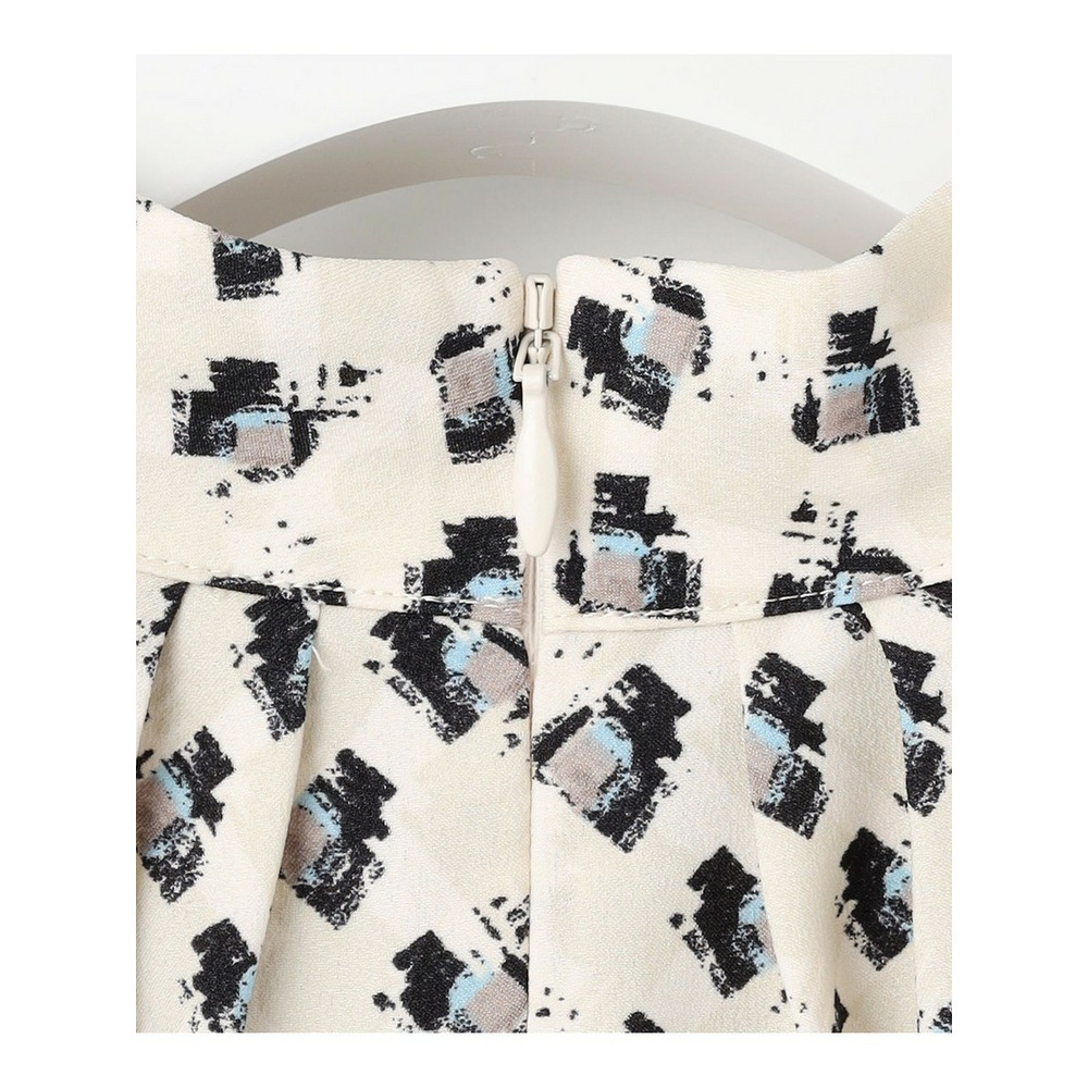 モダンアートプリントギャザーブラウス14