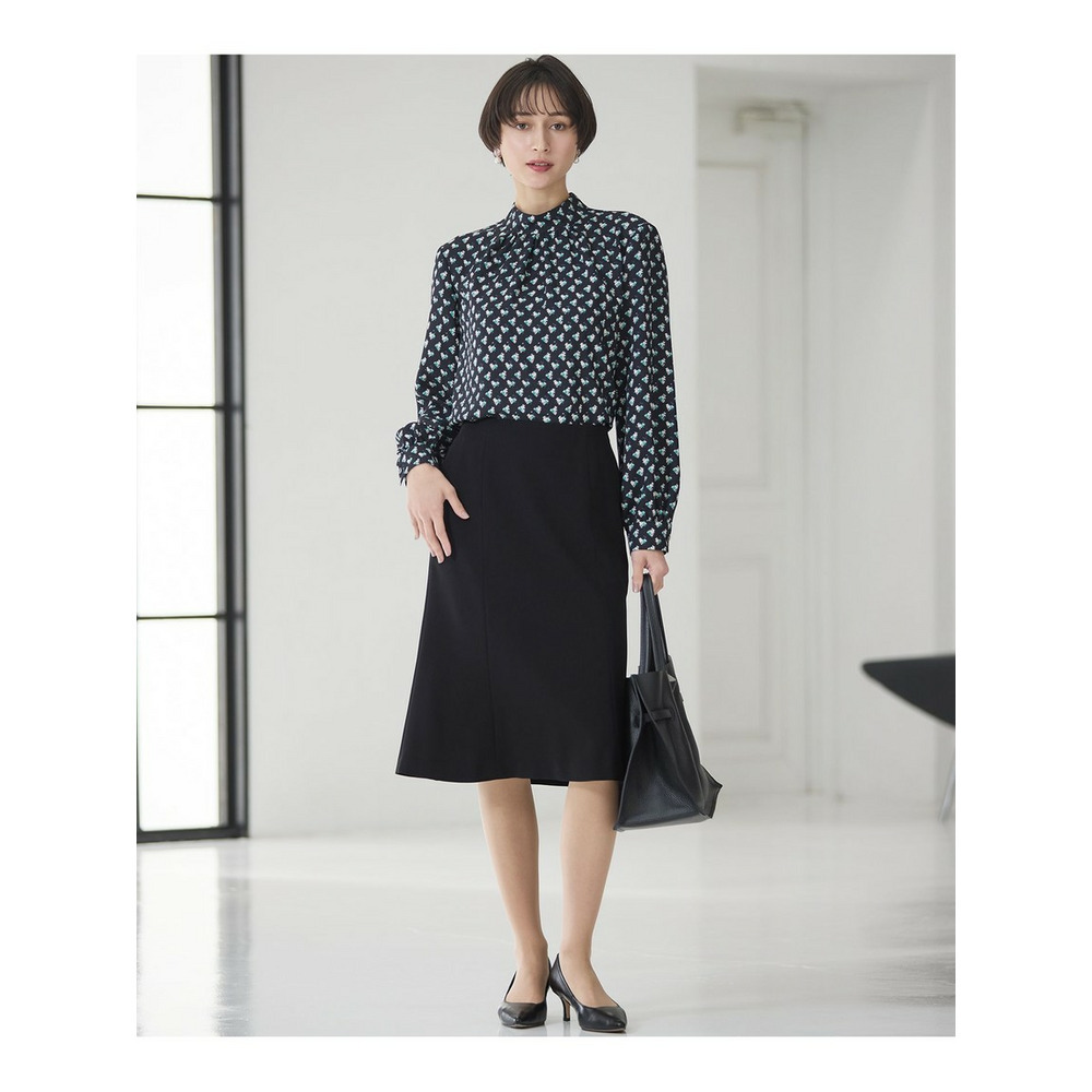 モダンアートプリントギャザーブラウス3