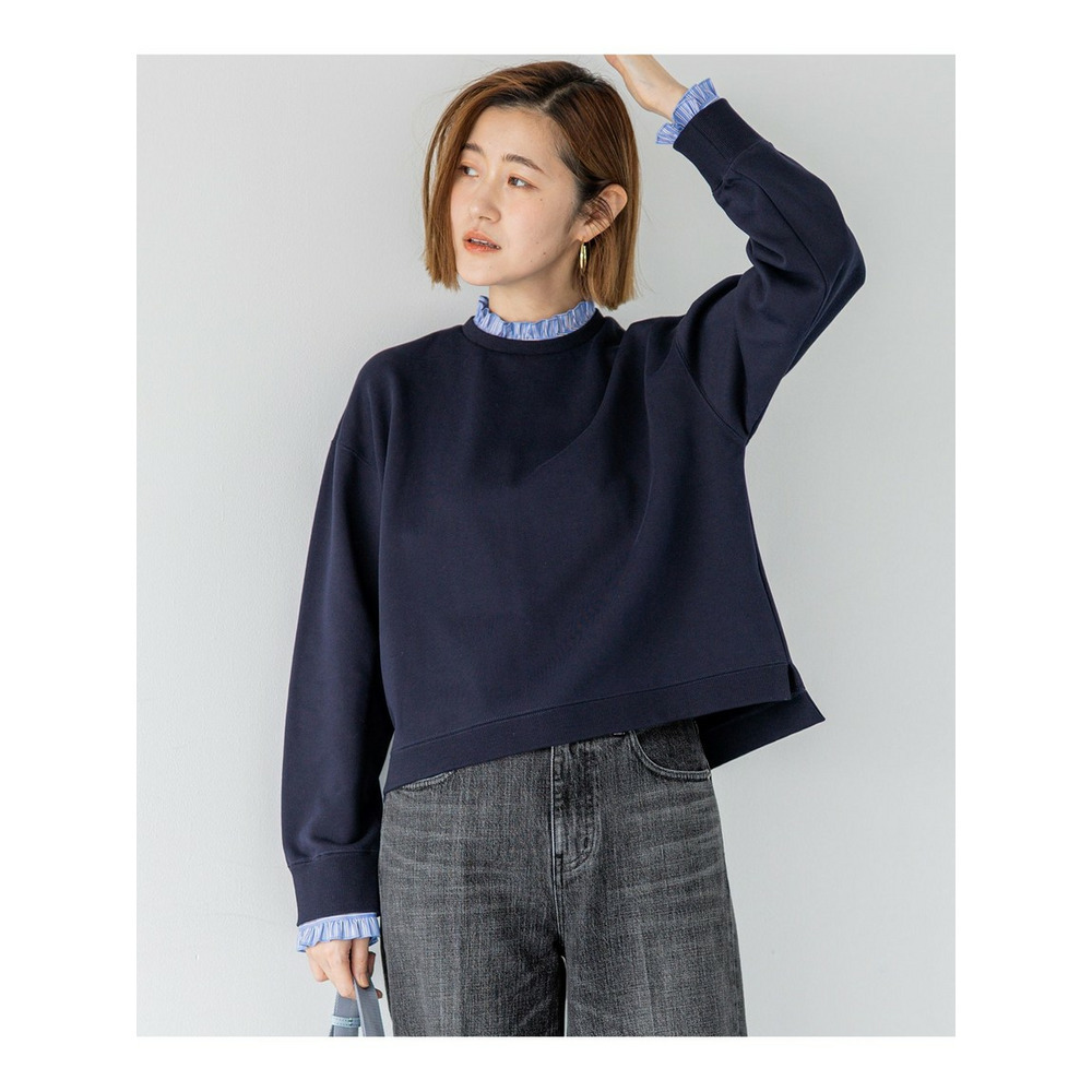 【WEB＆一部店舗限定】クリアコットンテリー ストライプフリル スウェット