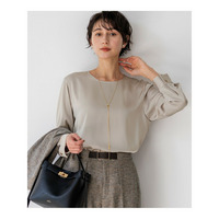 カフスボタン サテンTEEブラウス