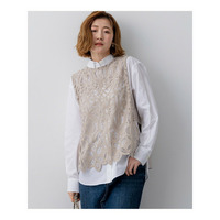 エンブロイダリーレース ニットベスト