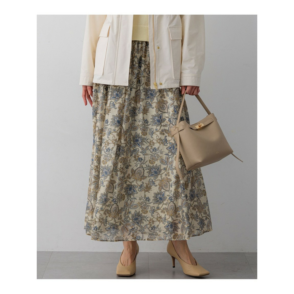 Ericaキャラコ ペイズリープリント フレア スカート