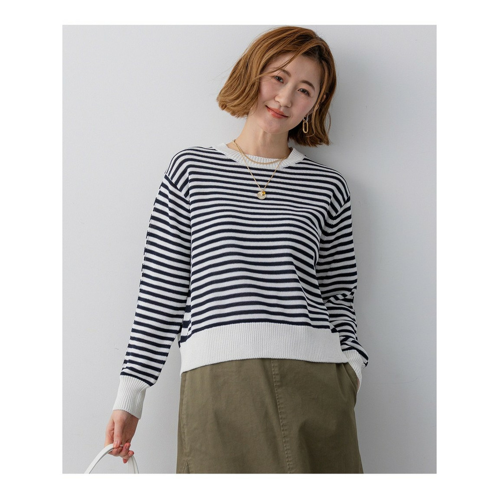 コットンギマ クルーネック ニット1