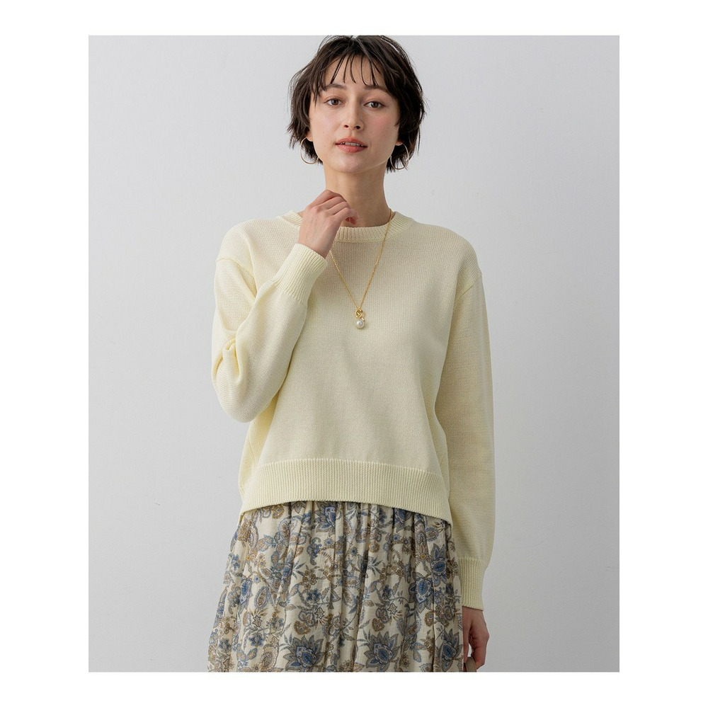 コットンギマ クルーネック ニット1