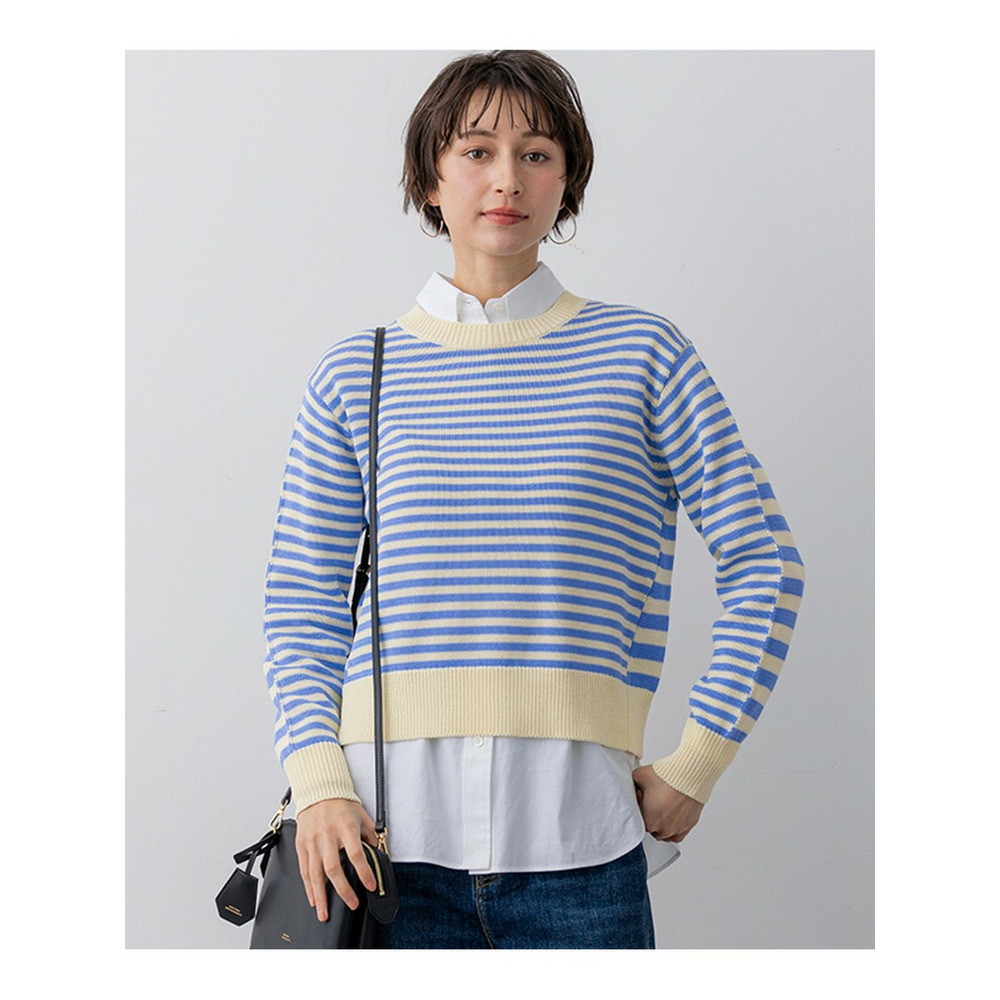 コットンギマ クルーネック ニット1