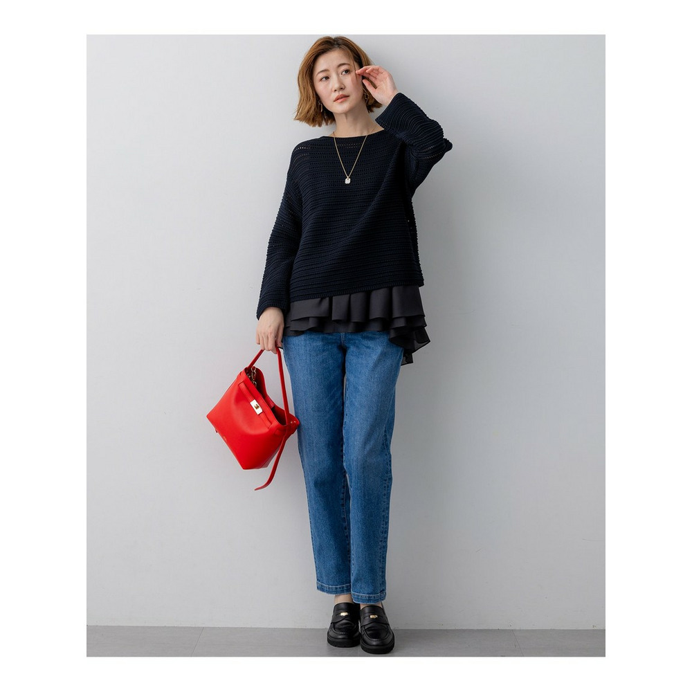 コットンギマ ボートネック ニット9