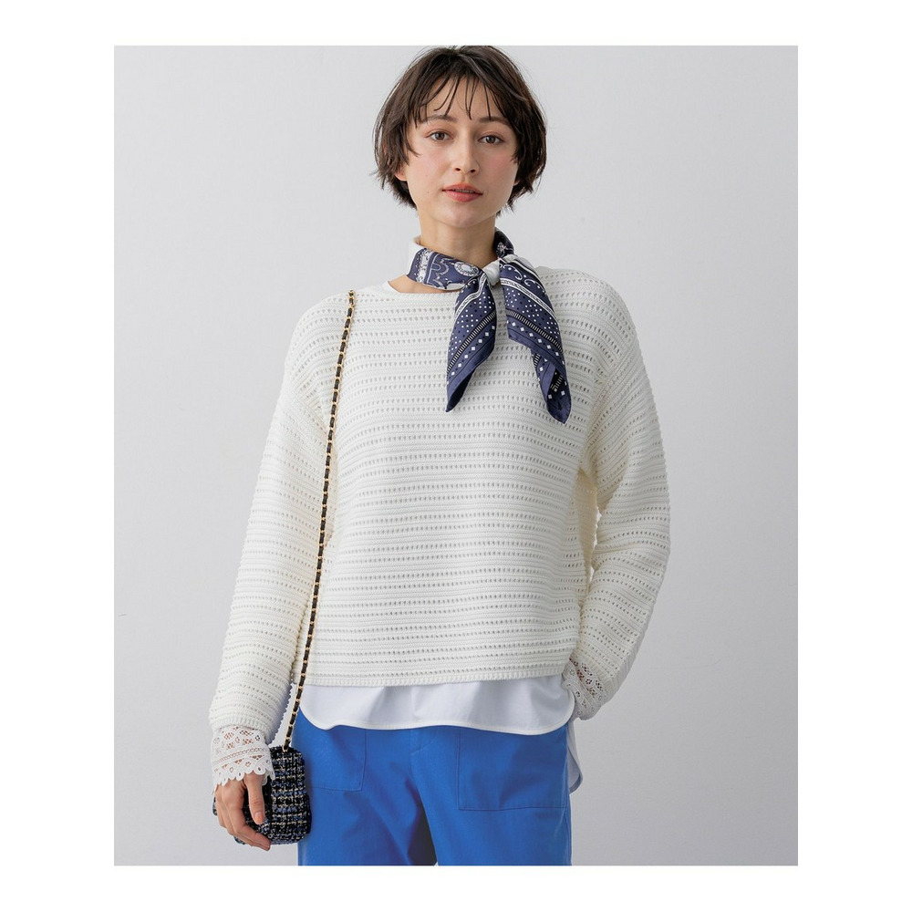 コットンギマ ボートネック ニット1