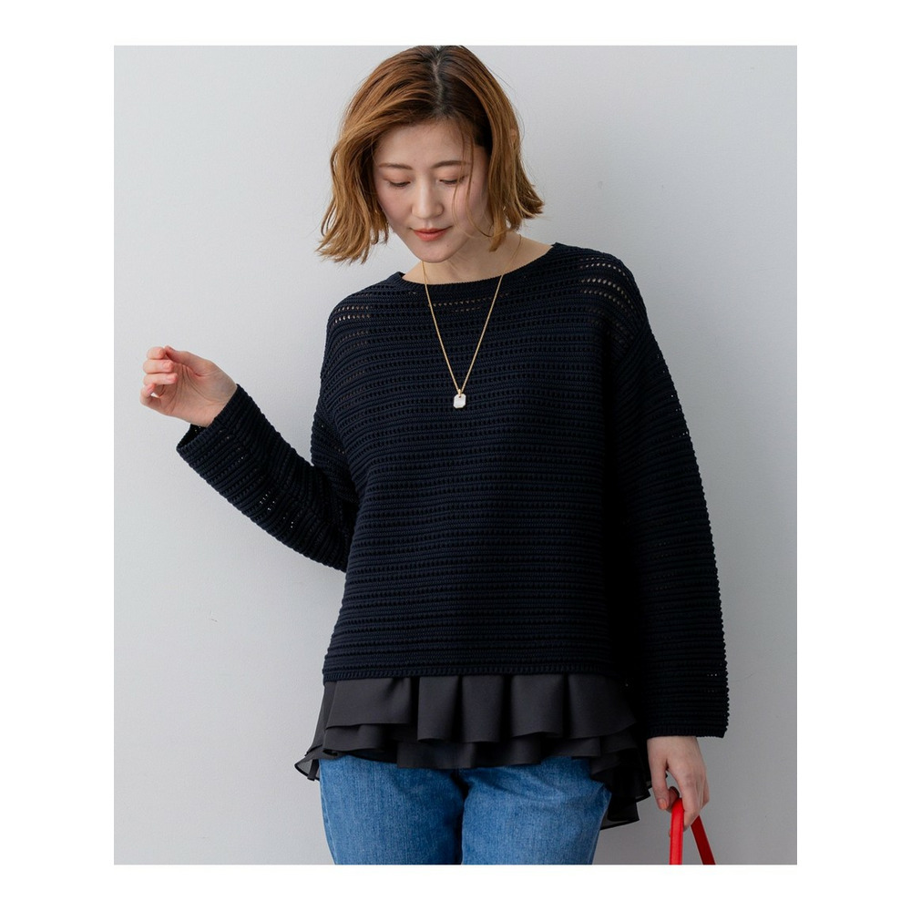 コットンギマ ボートネック ニット1