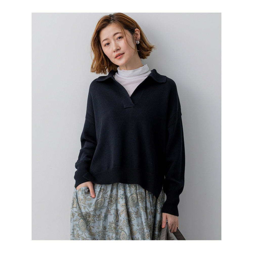 コットンギマ スキッパー ニット