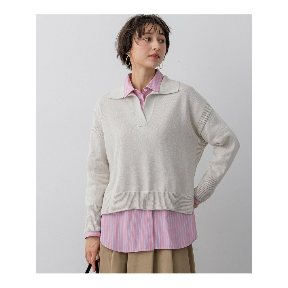 コットンギマ スキッパー ニット1