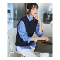 ケーブル ニットベスト