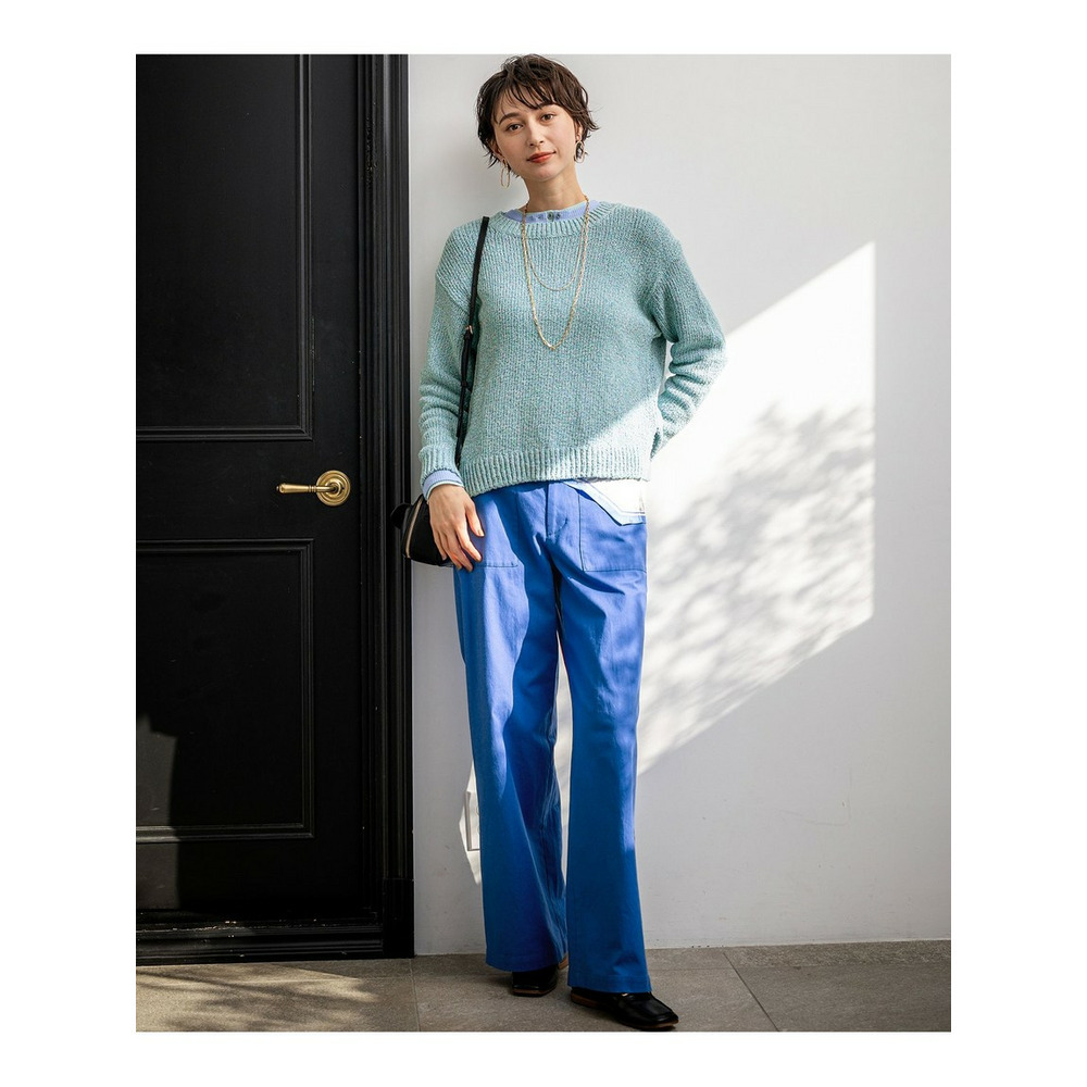 コットンコードミックス クロップド ニット2