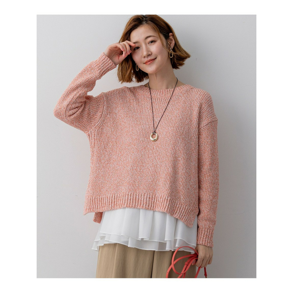 コットンコードミックス クロップド ニット1