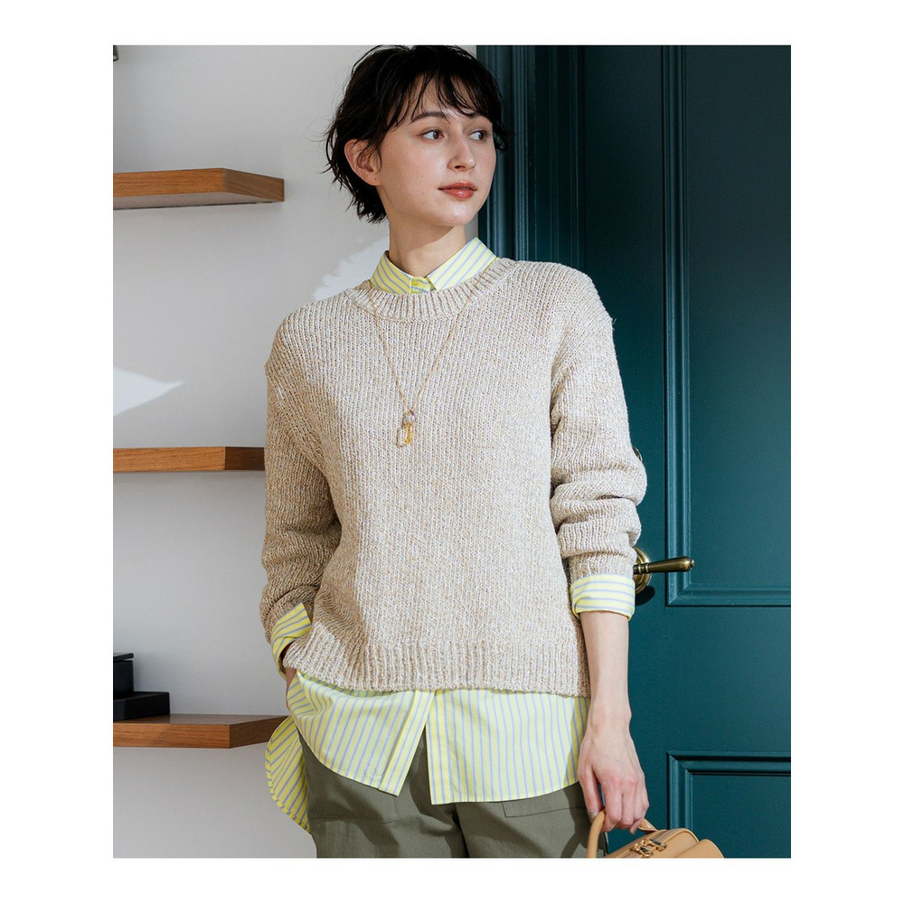 コットンコードミックス クロップド ニット1