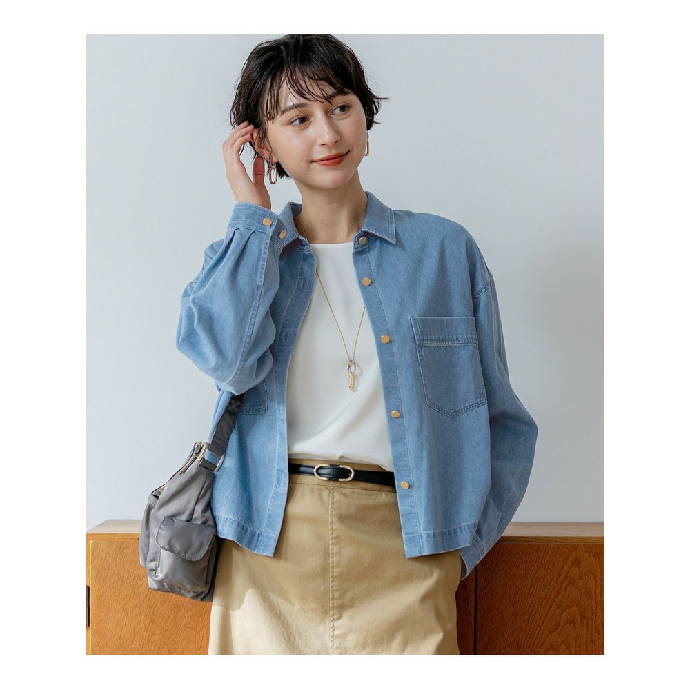 ライトダンガリー デニムショートシャツ