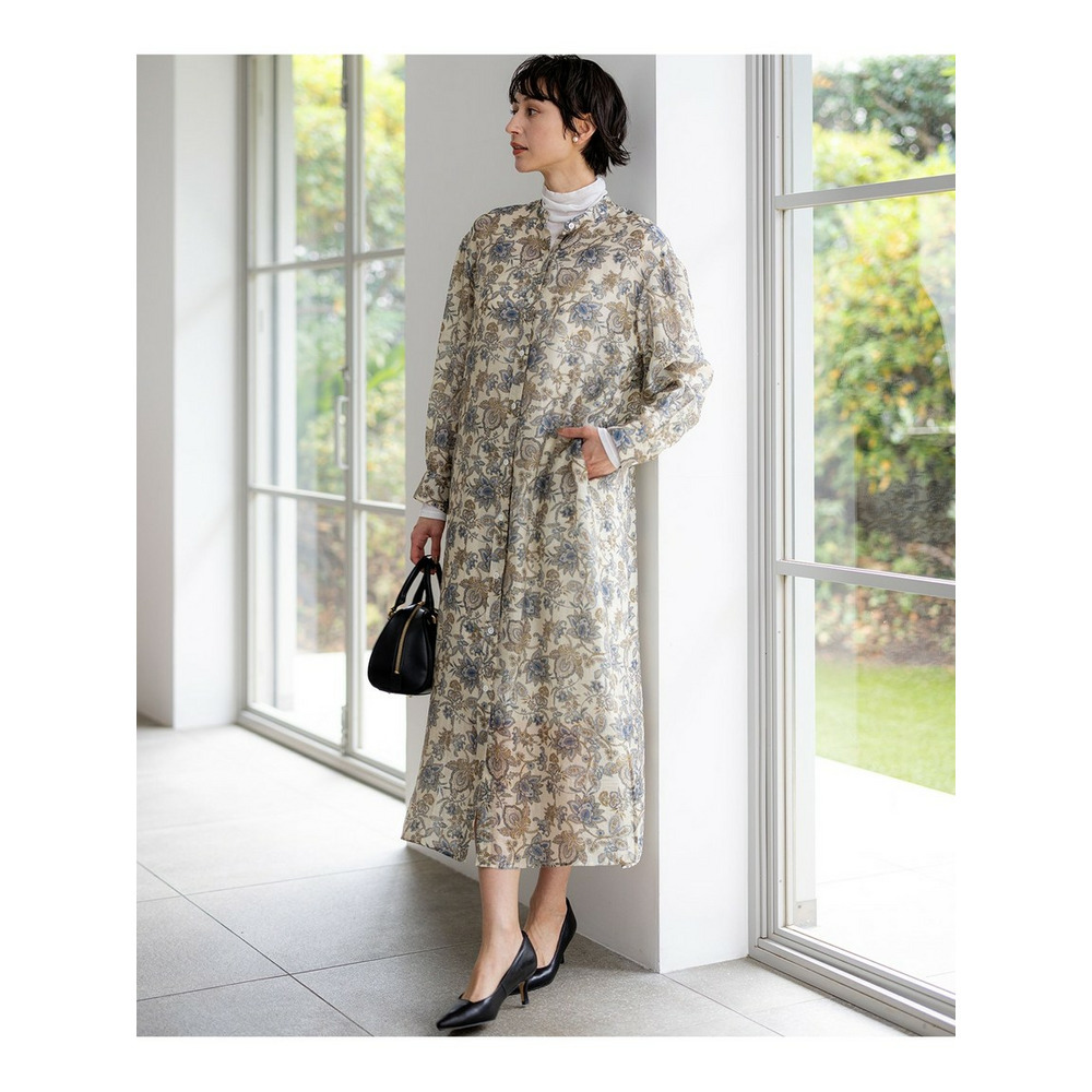 Ericaキャラコ ペイズリープリント シャツワンピース5