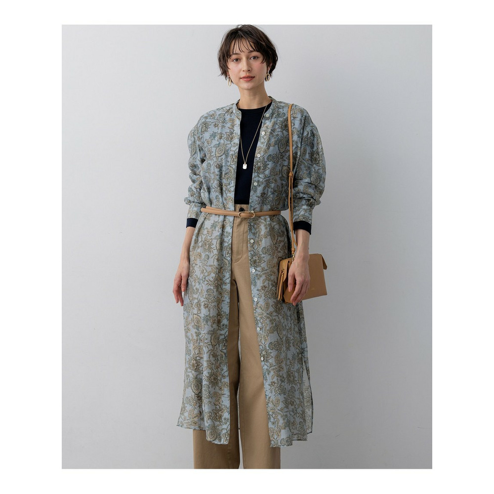 Ericaキャラコ ペイズリープリント シャツワンピース1