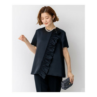 【APPLAUDIR】クリアダブルサテン フリルデザイン ブラウス