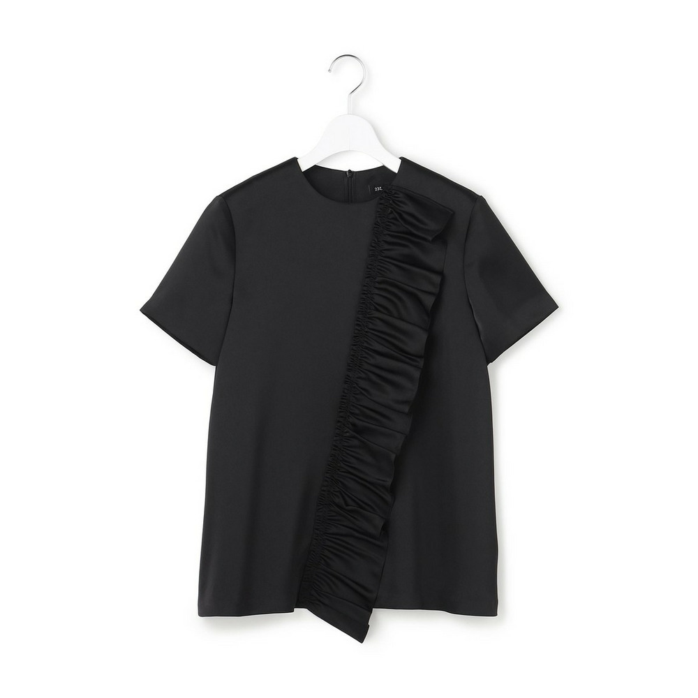 【APPLAUDIR】クリアダブルサテン フリルデザイン ブラウス1