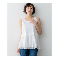 ナチュラルコットンベア シアーペプラム タンクトップ