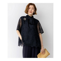 【APPLAUDIR】Brocheリボンブーケレース ブラウス