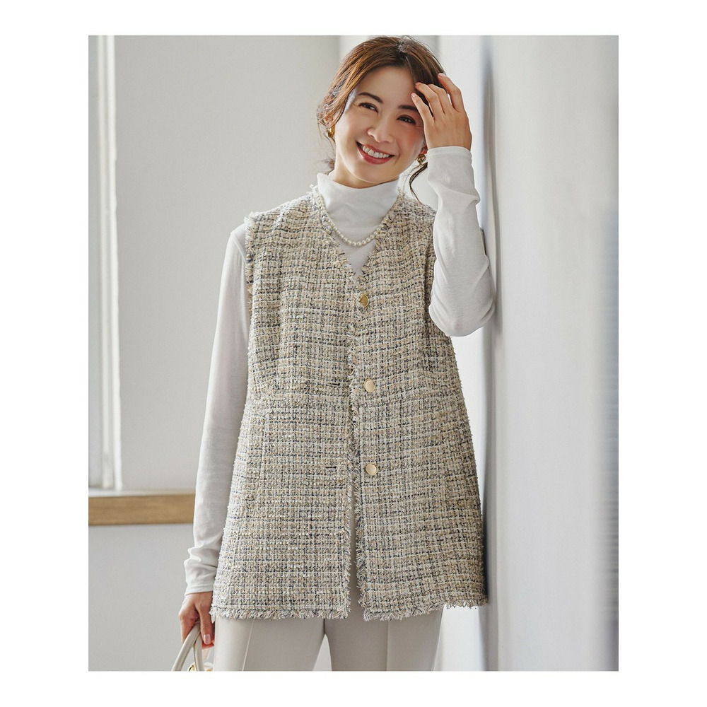 GIOLICAツイード フォルム ジレ