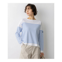 Armo-lux パネルボーダー クロップド カットソー