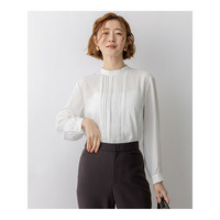 バックサテンアムンゼン フロントタックブラウス