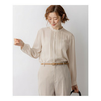 バックサテンアムンゼン フロントタックブラウス