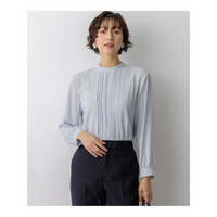 バックサテンアムンゼン フロントタックブラウス