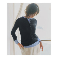 【見上愛さん着用】シアーリブ レイヤード ロンTEE