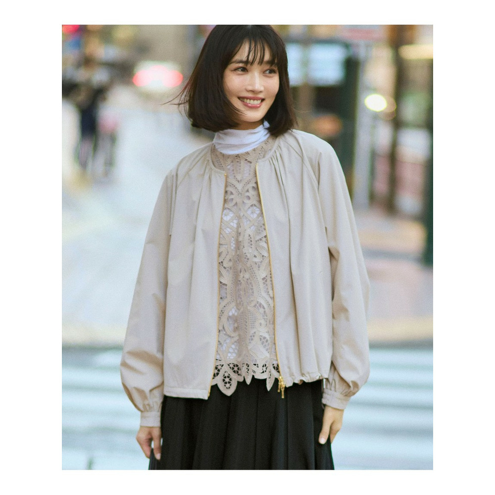 2WAYストレッチタフタ ギャザーブルゾン1