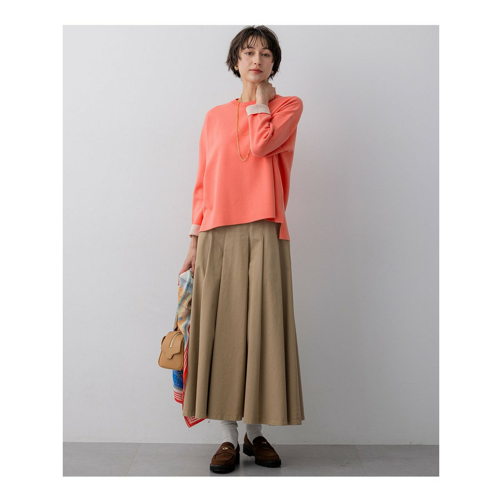 ストレッチギャバ チノ タックフレアスカート4