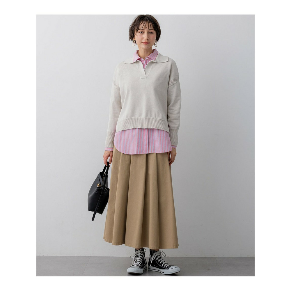 ストレッチギャバ チノ タックフレアスカート5