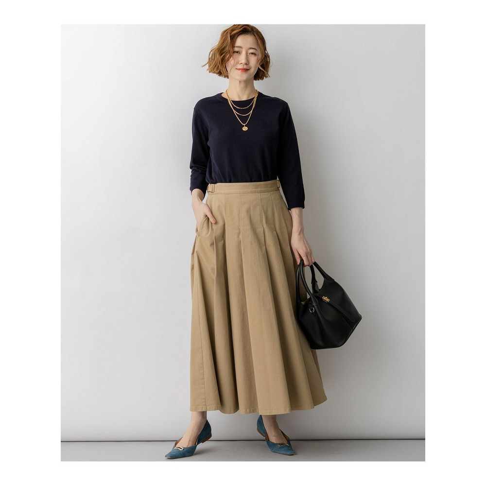 ストレッチギャバ チノ タックフレアスカート7