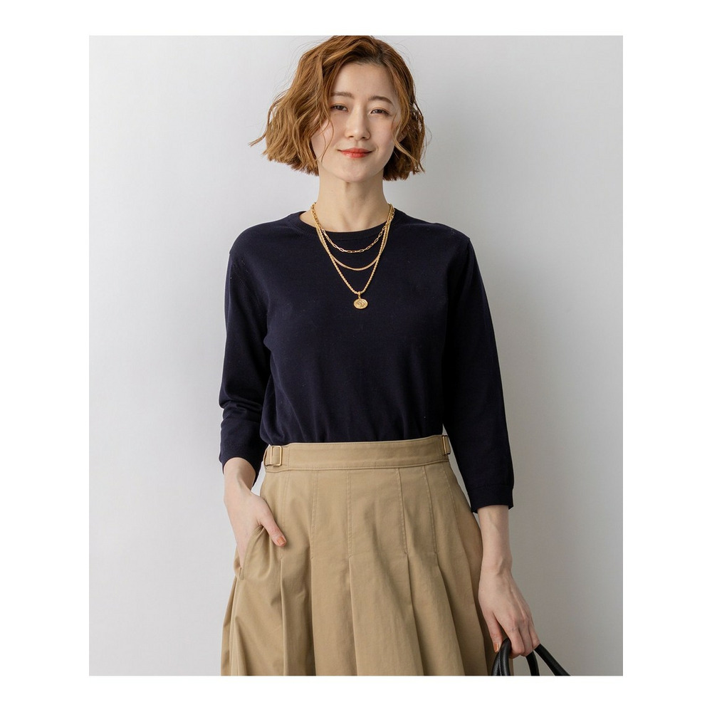 プレミアムビオコットン クルーネック ニット1