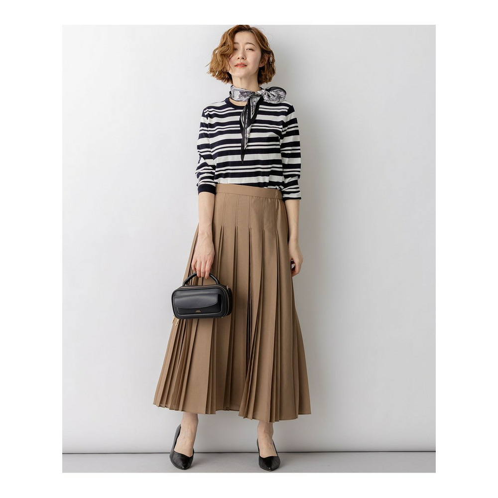 プレミアムビオコットン クルーネック ボーダー ニット2