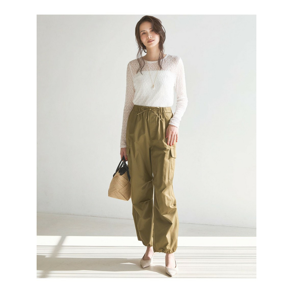 【SLOW/一部店舗限定】ハイカウントギャバ パラシュート カーゴパンツ2