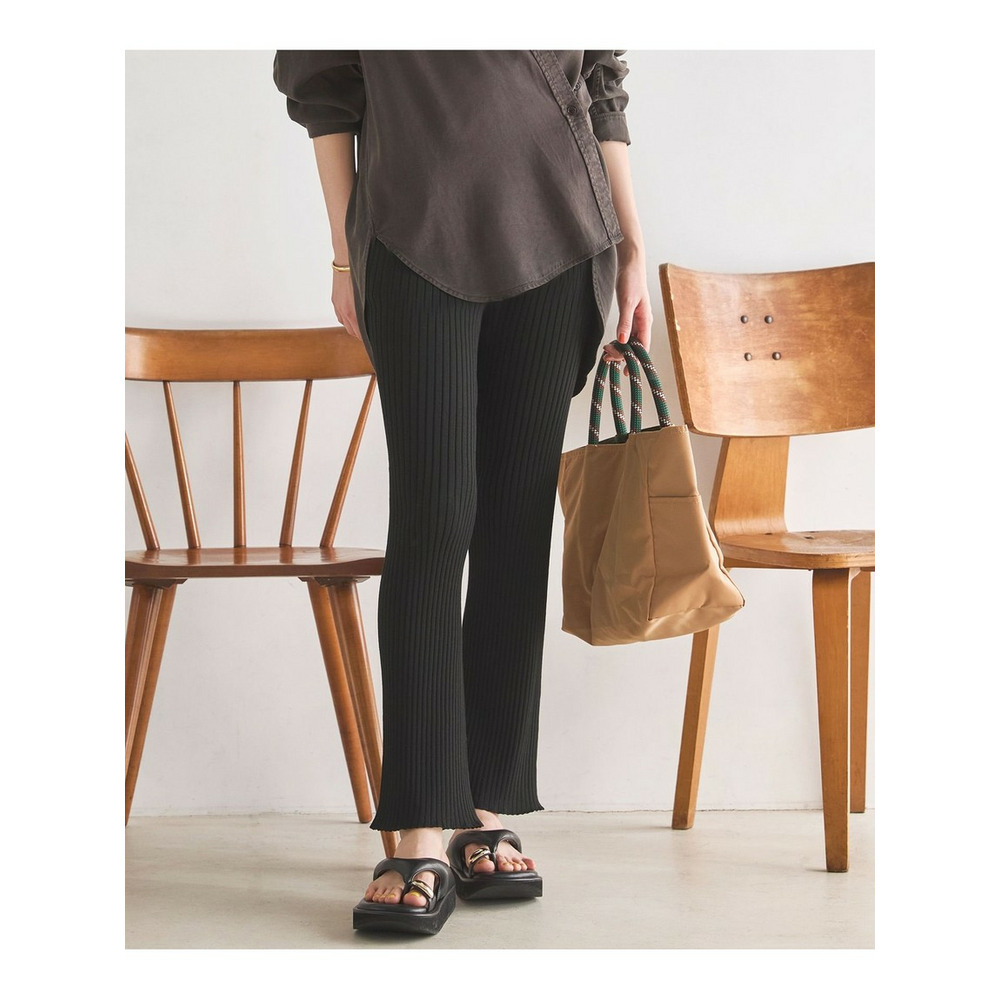 【SLOW/一部店舗限定】ホールガーメント リブニット パンツ