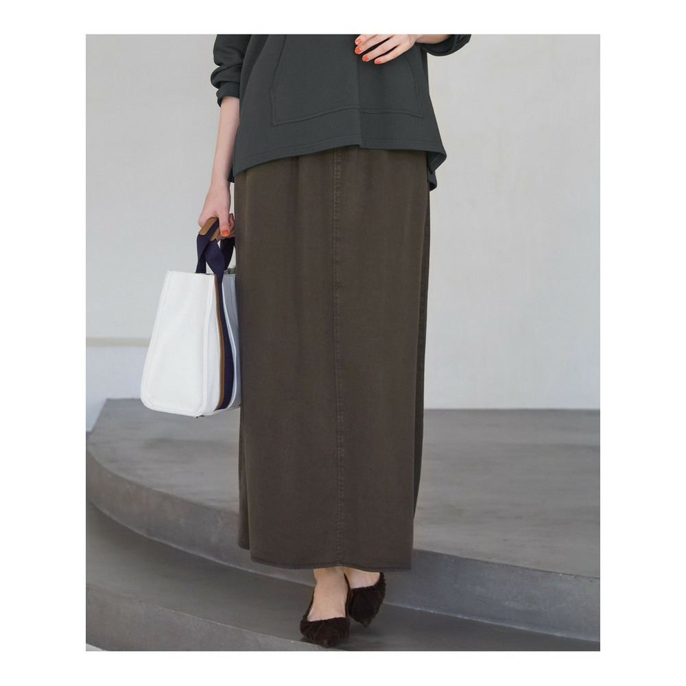 【SLOW/一部店舗限定】ガーメントツイル セミフレア スカート