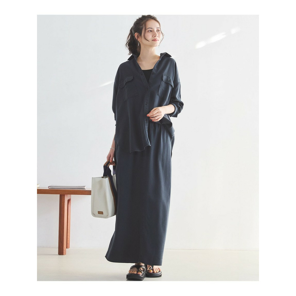 【SLOW/一部店舗限定】ガーメントツイル セミフレア スカート2