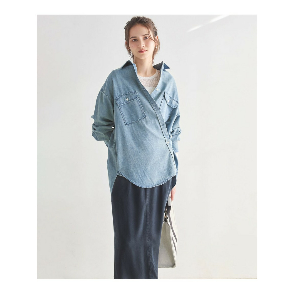 【SLOW/一部店舗限定】ガーメントツイル セミフレア スカート3