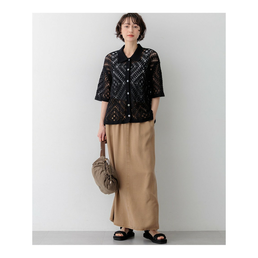 【SLOW/一部店舗限定】ガーメントツイル セミフレア スカート4