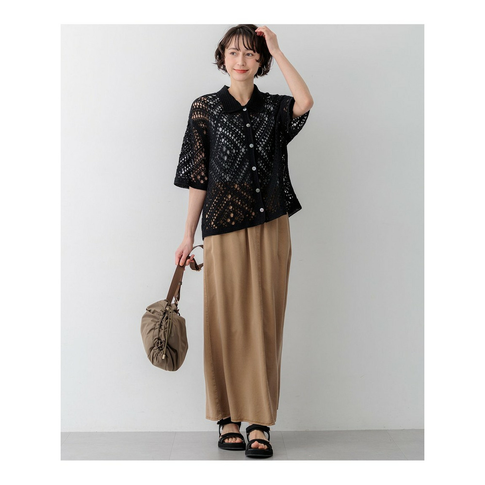 【SLOW/一部店舗限定】ガーメントツイル セミフレア スカート5