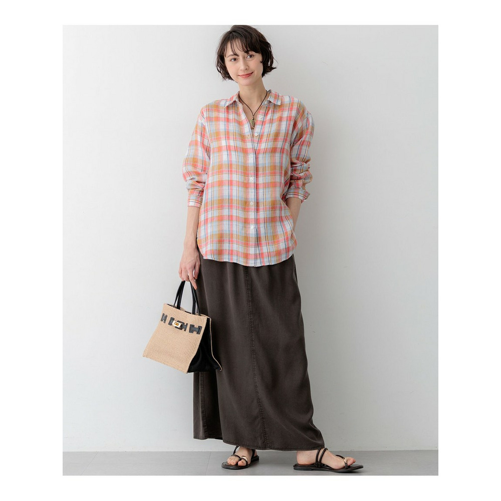 【SLOW/一部店舗限定】ガーメントツイル セミフレア スカート7